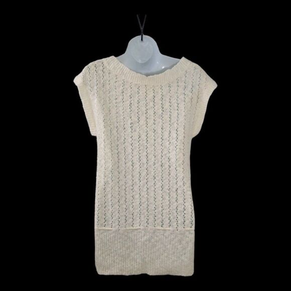 Charolette Russe Cream Knit‎ Sweater Top with Drawstring Hem Size Large  NWOT - Picture 3 of 7